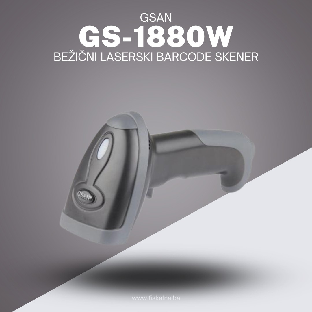 Bežični laserski barcode skener GS-1880W