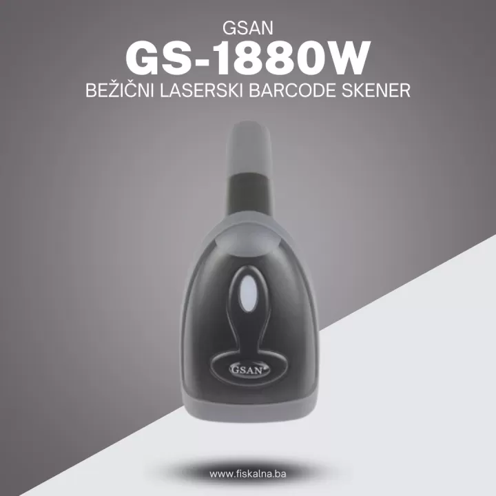 Bežični laserski barcode skener GS-1880W